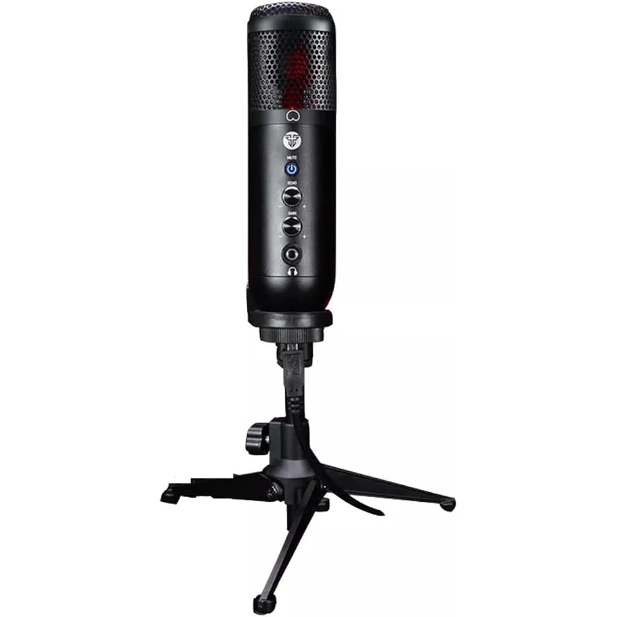 Microphone, Professional USB Condenser Microphone, Suitable for Computer Laptop Recording Studio Singing Game Streaming (Black, 17.2 * 4.5cm)