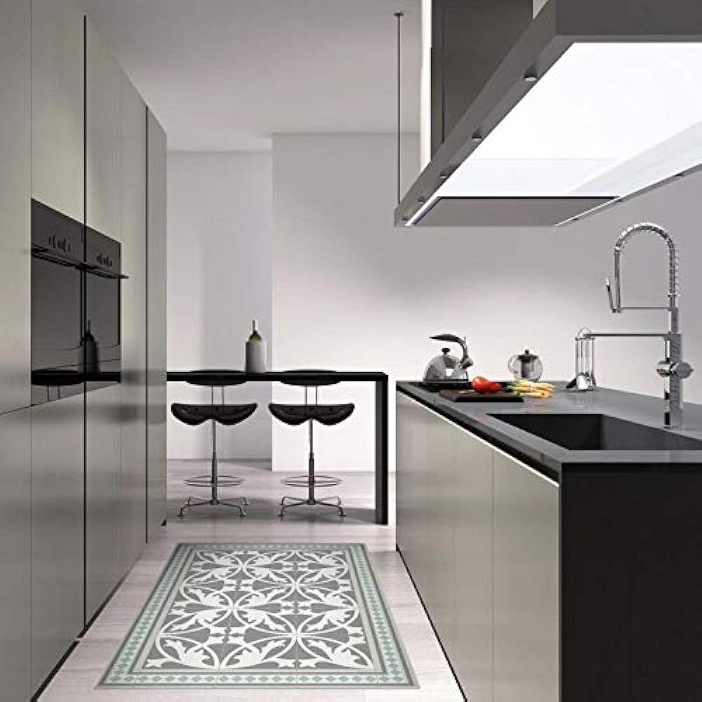 contento Matteo Floor Mat 7 Green Tiles 70x140cm Green Size:70x140cm 868287-04