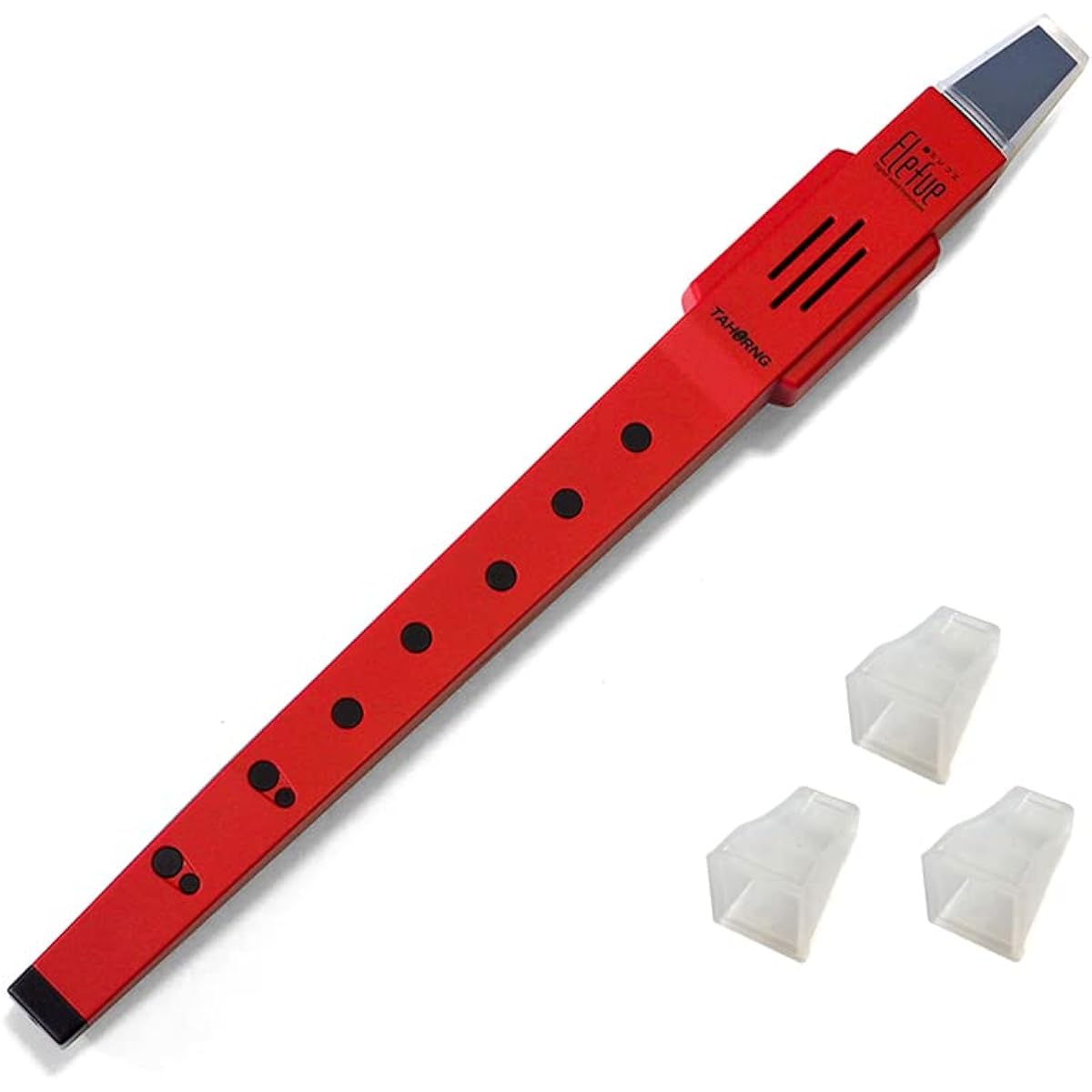 TAHORNG Electronic Recorder Elefue + Washable Mouthpiece Set of 3 EFMP3 Red EF10RD