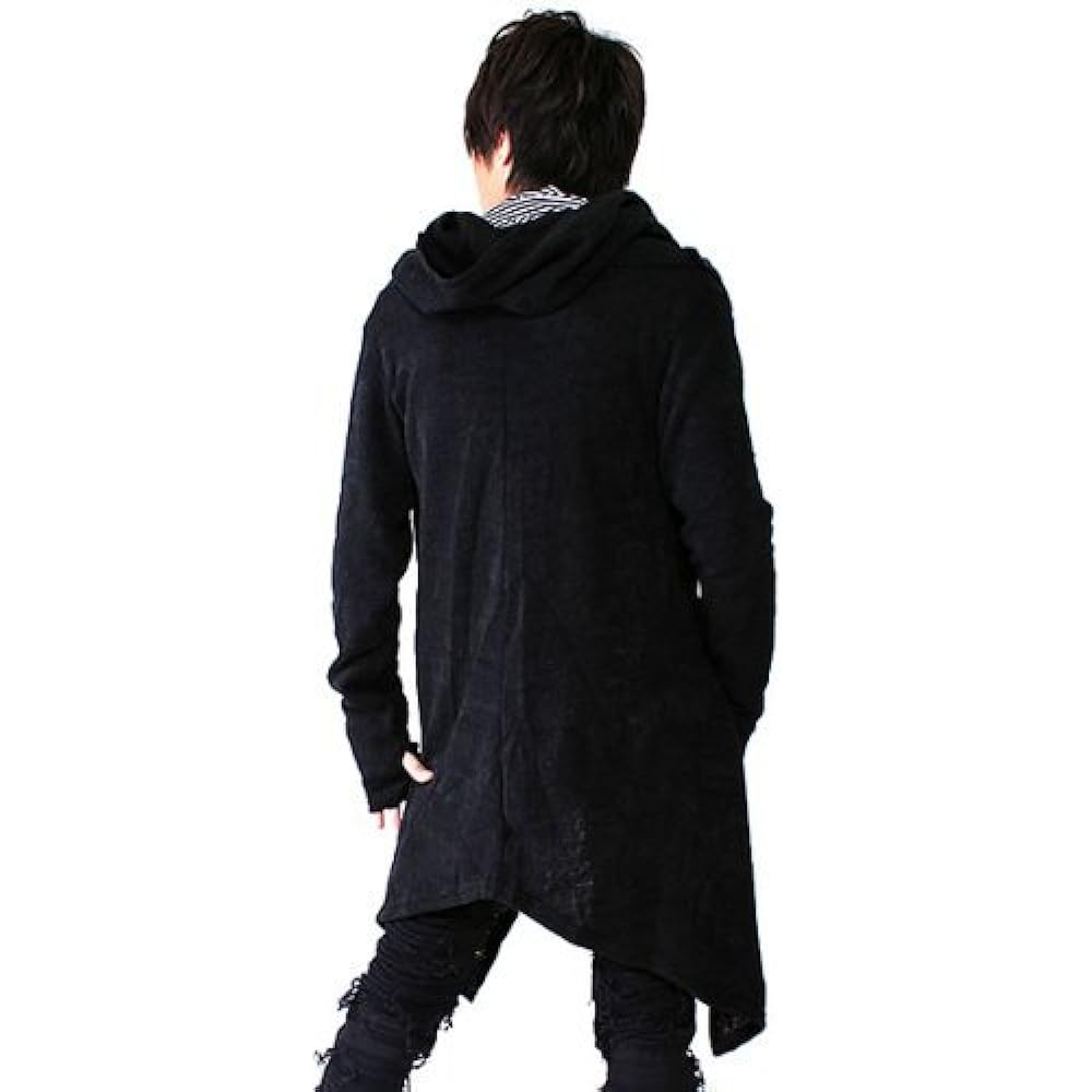 [Speed Orange] Long Parka Asymmetry Zip Knit Long Parka Cardigan