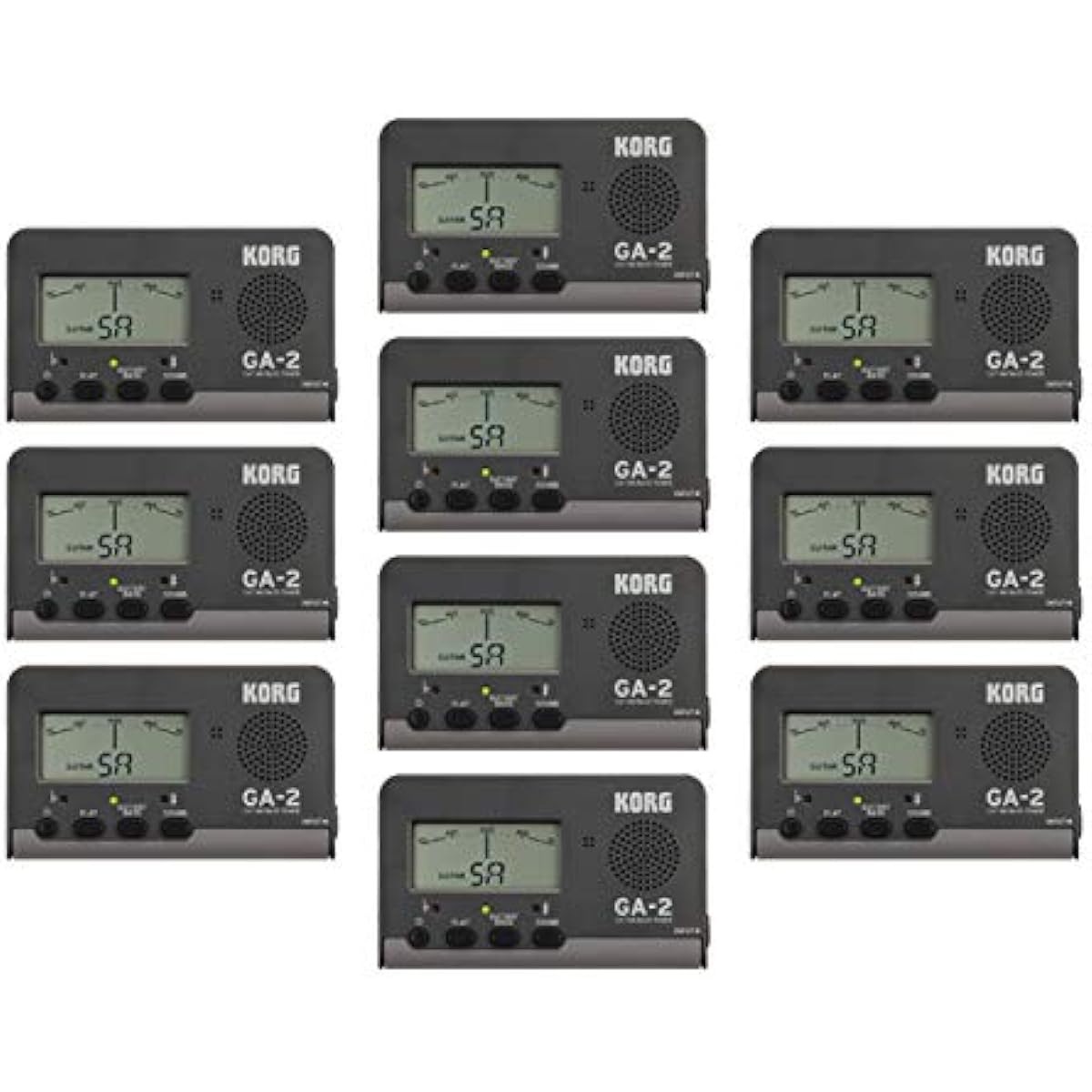 [Bulk Purchase] KORG - Guitar/Bass Tuner GA-2 Black x Light Gray Set of 10