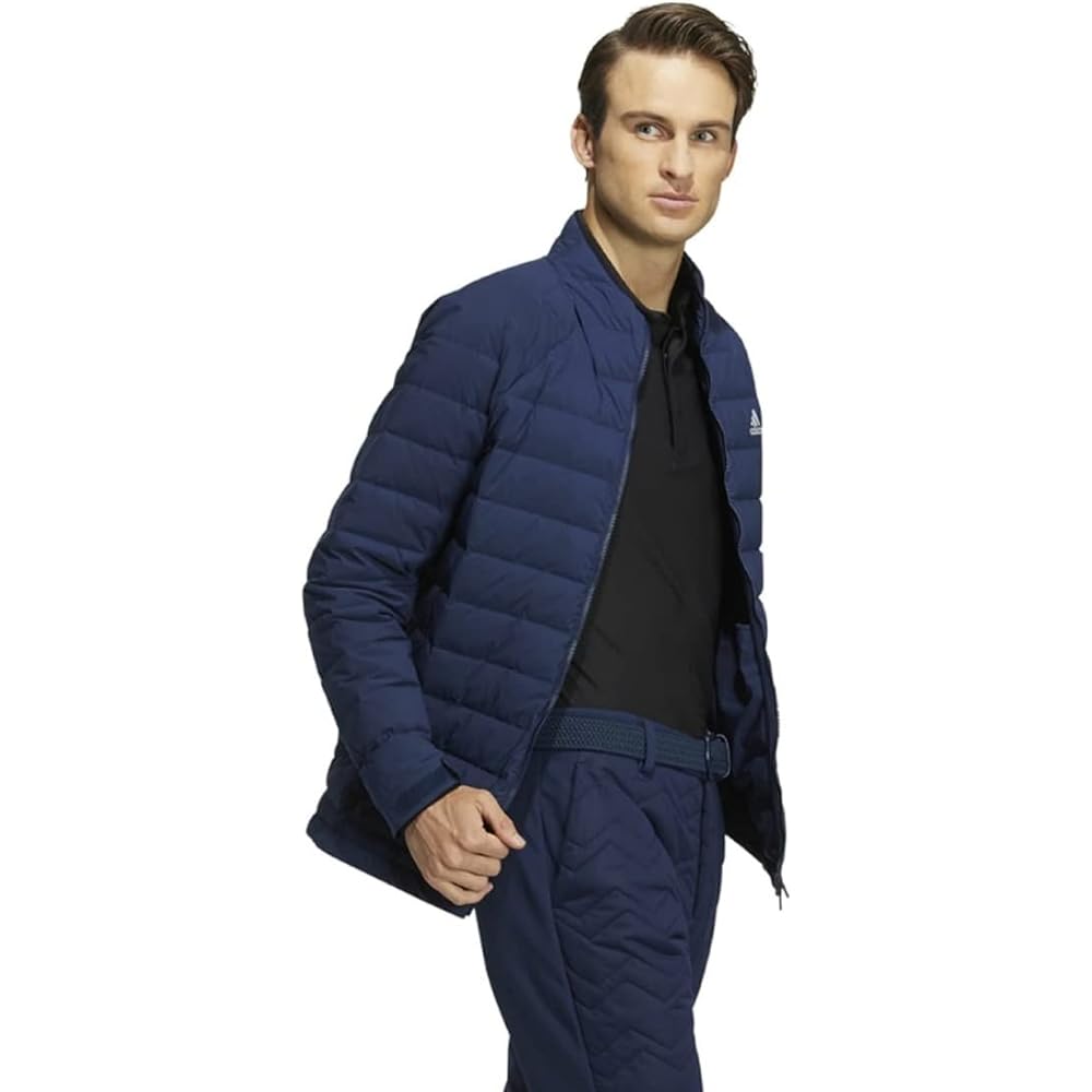 [Adidas Golf] Men's Golf Jacket, Lightweight Mini Lip Thermal Long Sleeve Full Zip Down Jacket