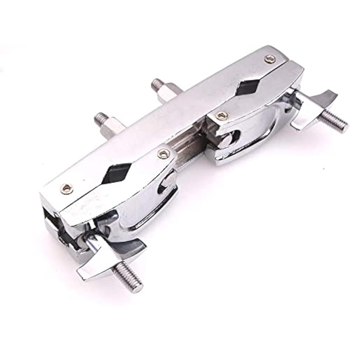 Drum Clamp 2 Holes Silver Durable Multi Lamp Cymbal Stand Mount Holder Drum Cymbal Musical Parts