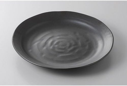 Set of 10 round plates, black matte 8.0 plates [26.8 x 2.3cm] [Restaurant, inn, Japanese tableware, restaurant, commercial use, tableware]