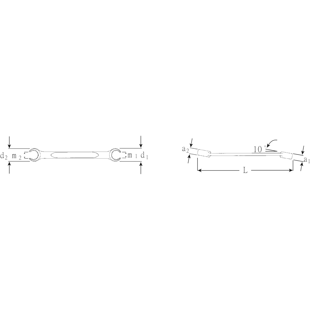 STAHLWILLE open ring spanner hexagonal type size 22X24 total length 245mm 24-22X24