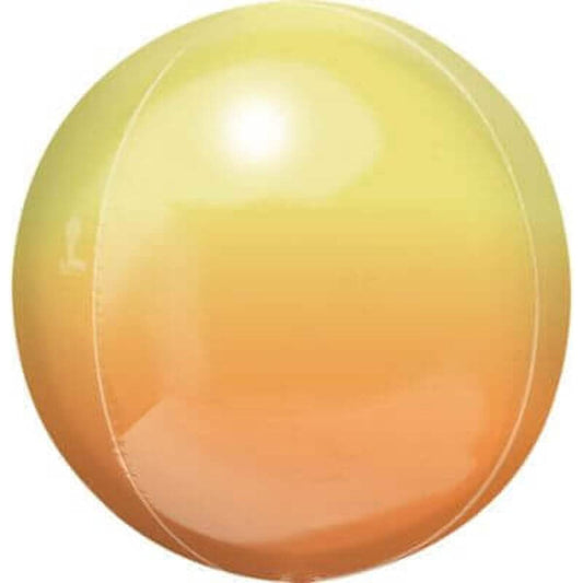 Anagram 16" Ombre Orb Yellow & Orange Foil Balloon, Multicolor