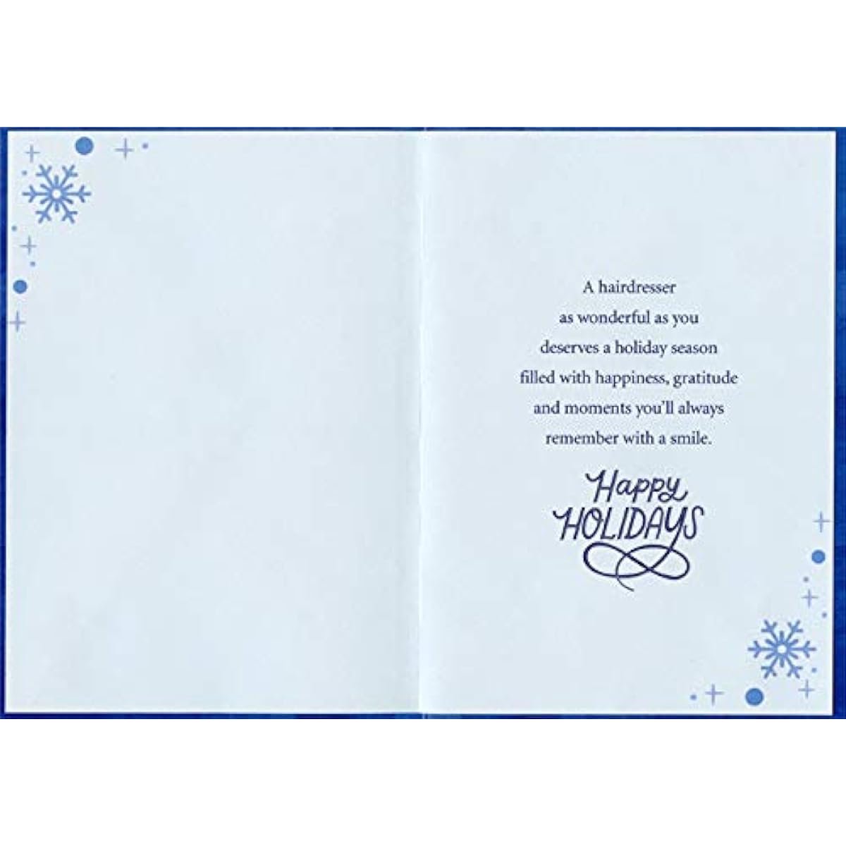Designer Greetings Red hair dryer, grey comb and blue hairdresser's scissors Christmas: Holiday Cards