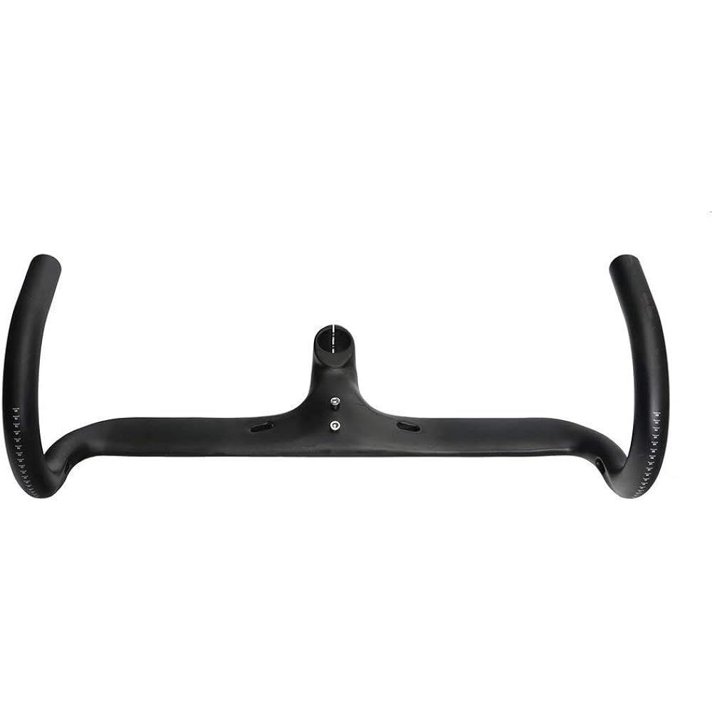 TOSEEK Aero Integrated Carbon Handlebar (Big B) 28.6mm 400/420/440mm With Stem For Bike (Black,120x440mm)
