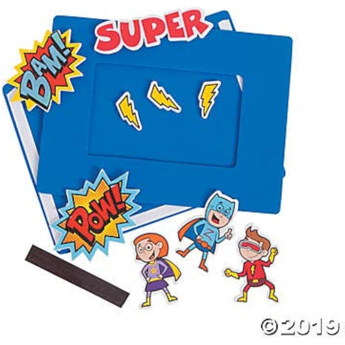 Fun Express Superhero Foam Picture Frame Craft Kit (Pack of 12) Superhero Crafts