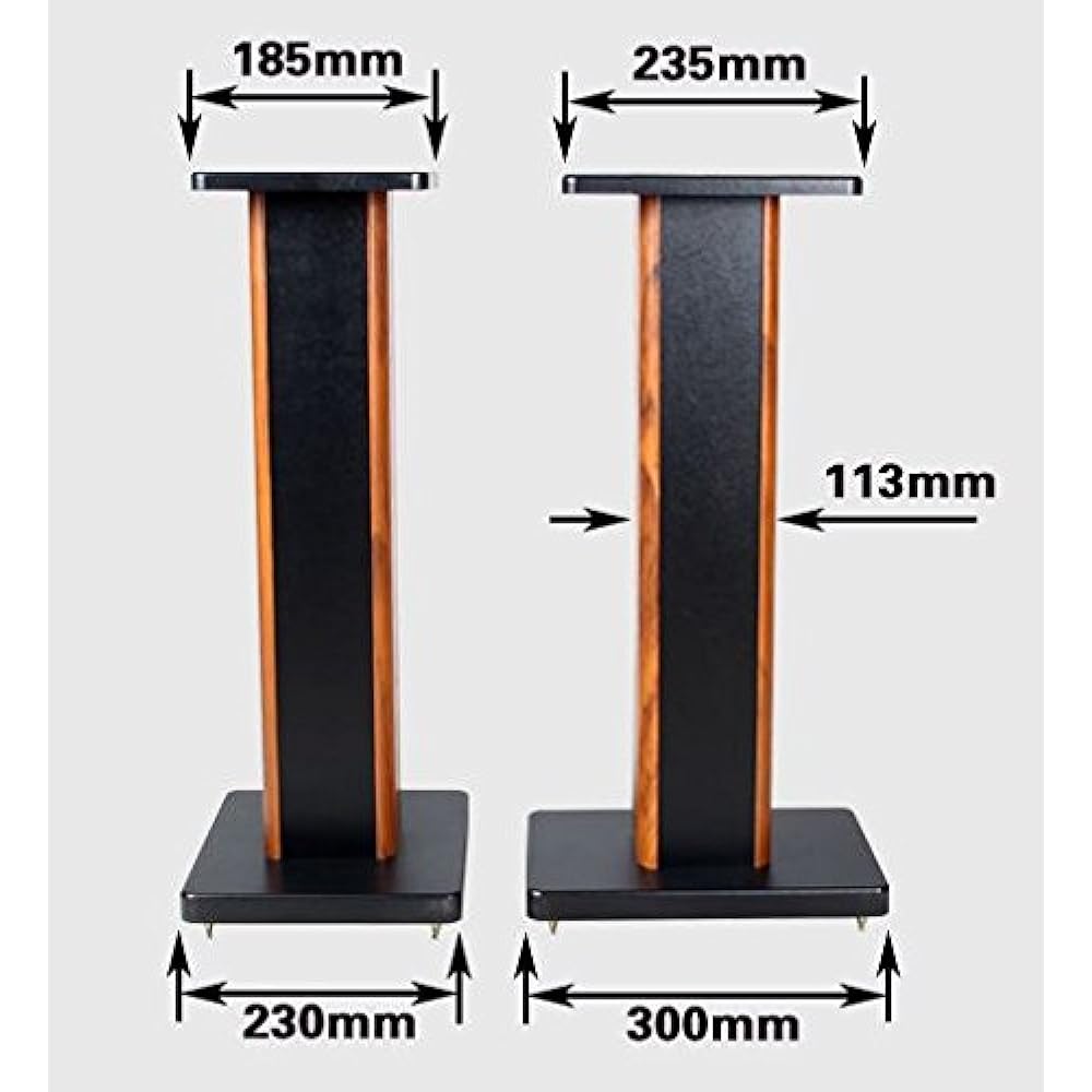 Metal spike specifications Wooden platform speaker stand Hinoki style Height 60cm [Set of 2 units]