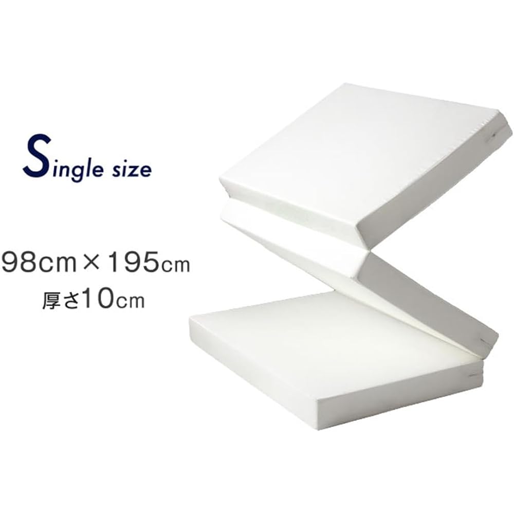 Tansu no Gen Mattress Single Made in Japan High Resilience Trifold Thickness 10cm 150N Hard Light High Resilience Mattress Urethane Mat 23300044 10 (90616)