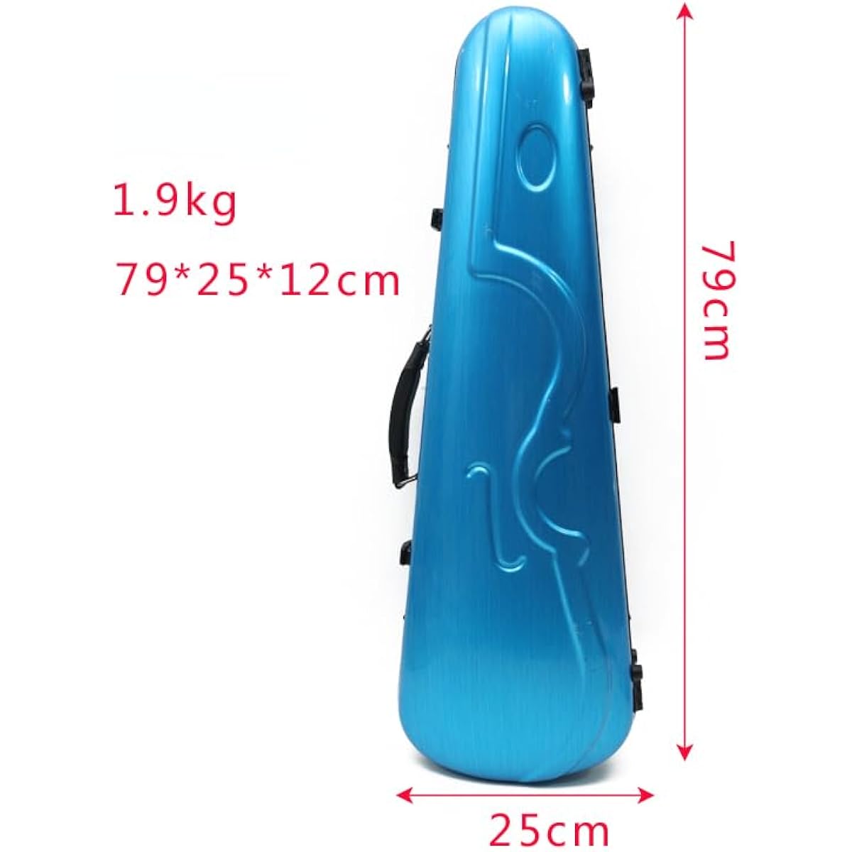 WUQIMUSC Violin Case 4/4 Full Size Hard Shell Waterproof Violin Box Surface Texture Design Travel Case, Blue, #Blue, Back Strap.
