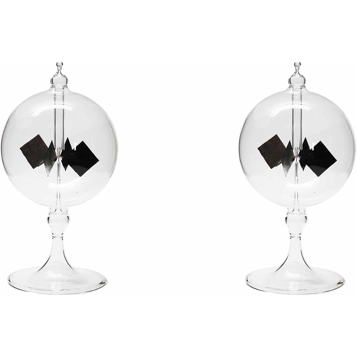 VEMART 2X Solar Crook Radiometer Glass Windmill Handmade Toy Party Home Decoration Gift Transparent