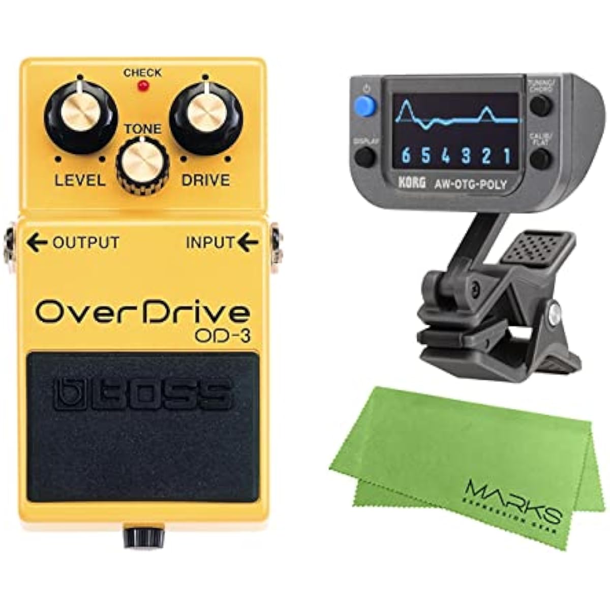 BOSS - OverDrive OD-3 + KORG AW-OTG-POLY + Marks Original Cloth Set