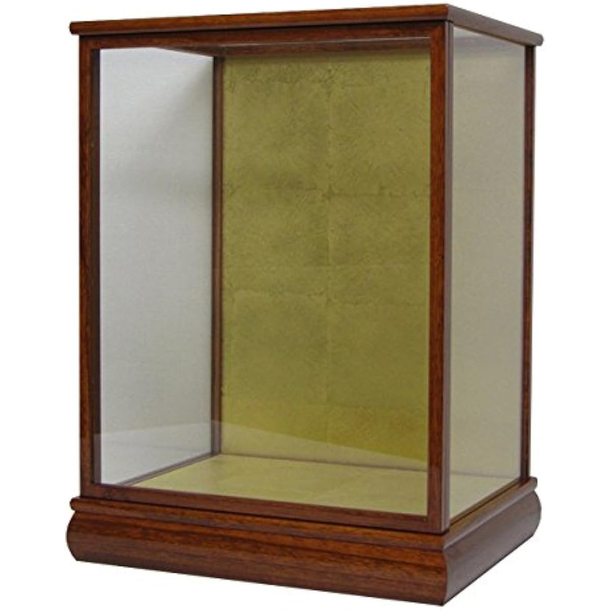 Doll case, checkered doll case, width 36cm, depth 27cm, height 36, 46, 52, 56cm (glass dimensions), glass case, wooden, with door, zelkova lacquer, for Hakata dolls, for Japanese dolls (height 46cm)
