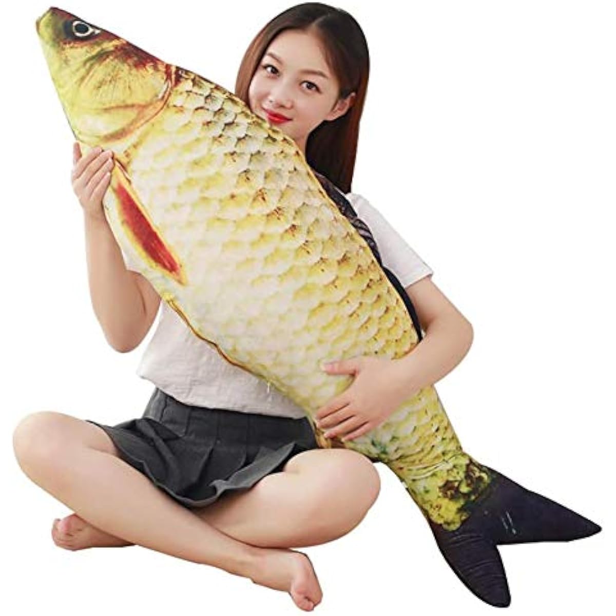 Happy Mother's Day 39 Inch Giant Fish Stuffed Carp Stuffed Pillow Stuffed Animal Soft Fish Cushion Throw Pillow Boys and Girls Room Decoration Perfect Stress Reliever for Women (31 Inch/78cm)