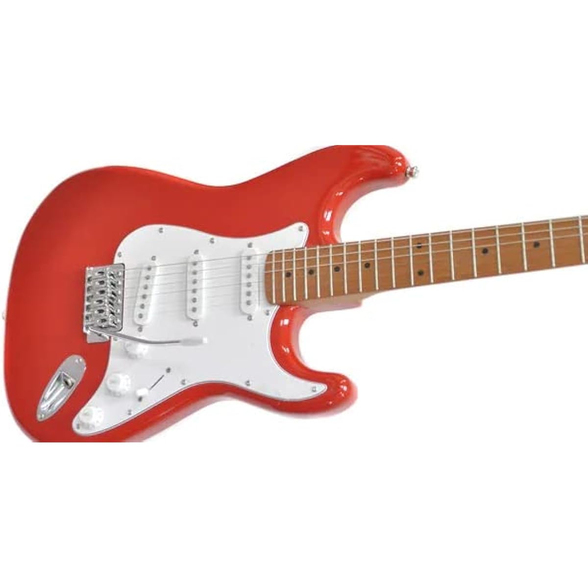 PLAYTECH Electric Guitar Strato Type Carbonized Maple Neck Red