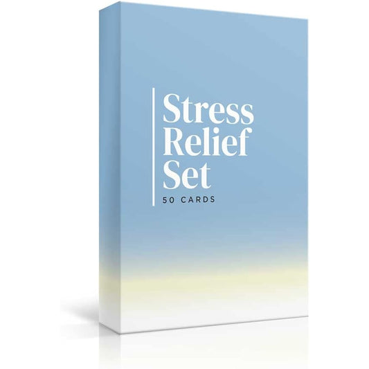 Allura & Arcia 50 Stress Relief Cards - Anxiety Reduction Exercises, Positive Affirmations and Empowering Questions - for Mindfulness, Meditation and Relaxation