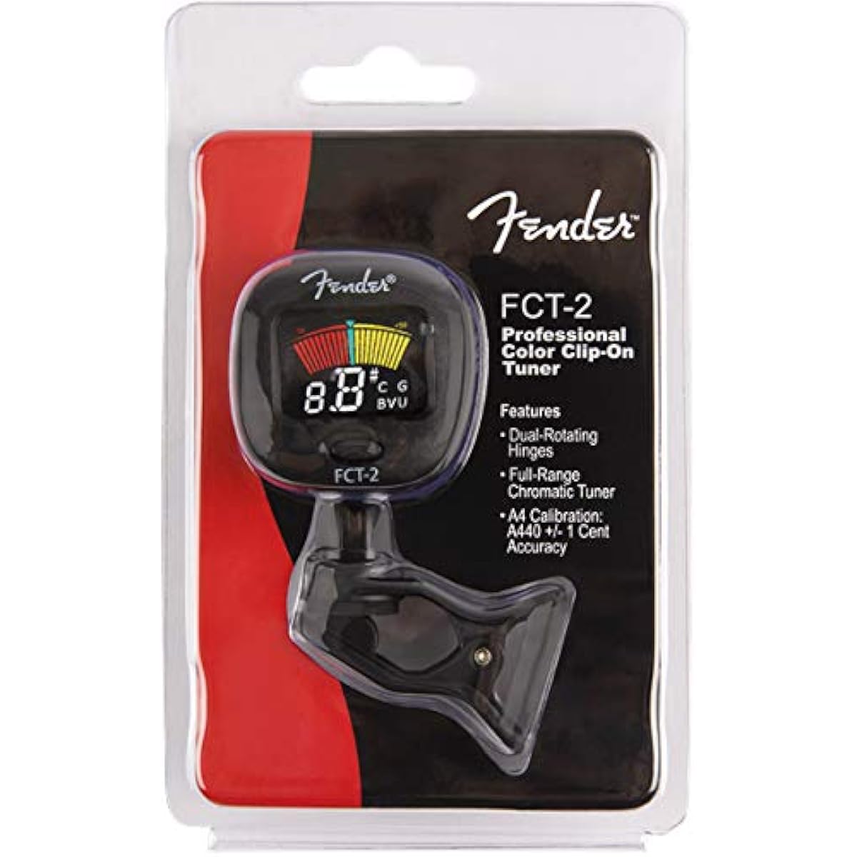 Fender FCT-2 Clip-on Tuner Bundle with Fender Pick Sampler and Fender Online Lesson