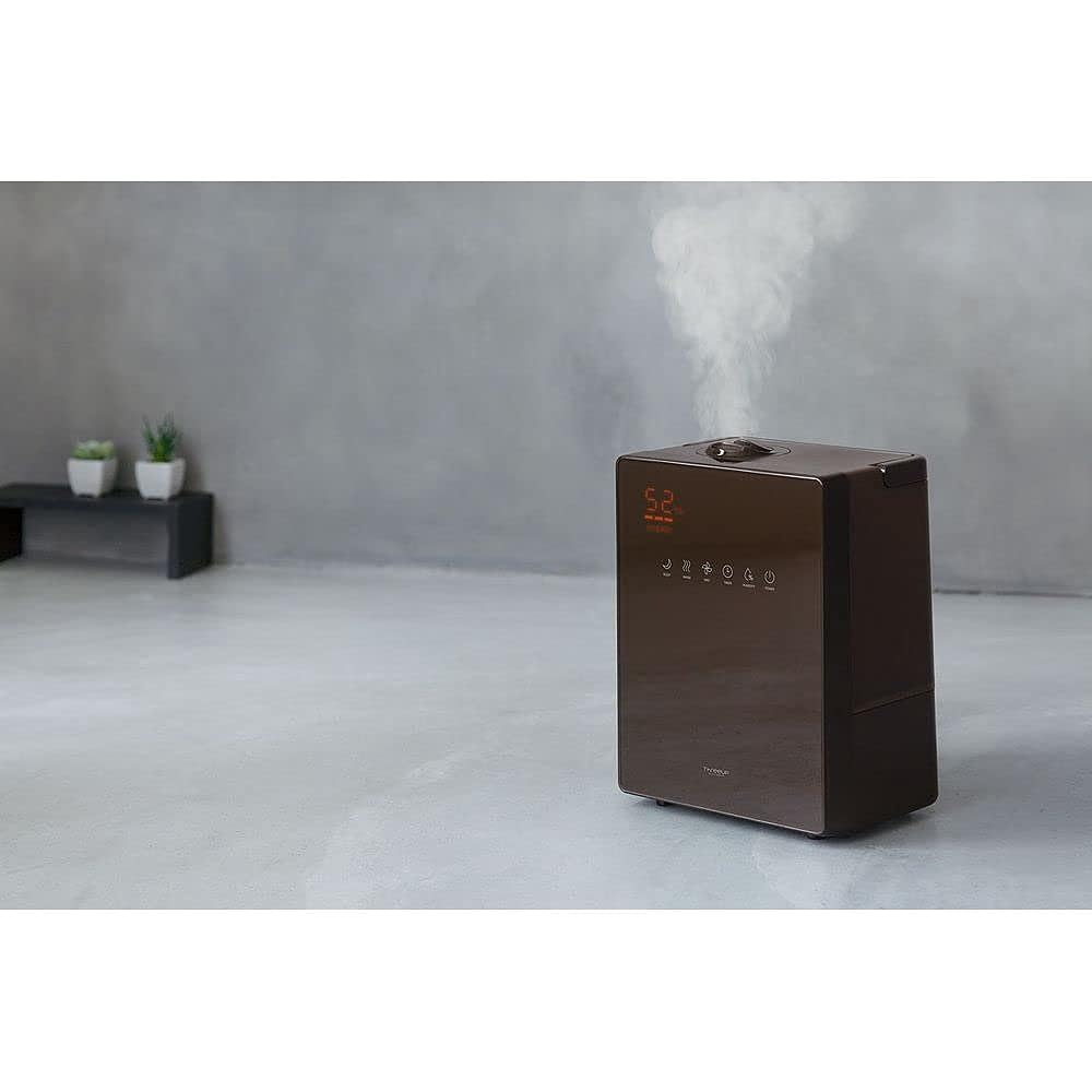 THREEUP Hybrid Humidifier NEW Square Mist with Humidity Control Function Brown HB-T1825-BR