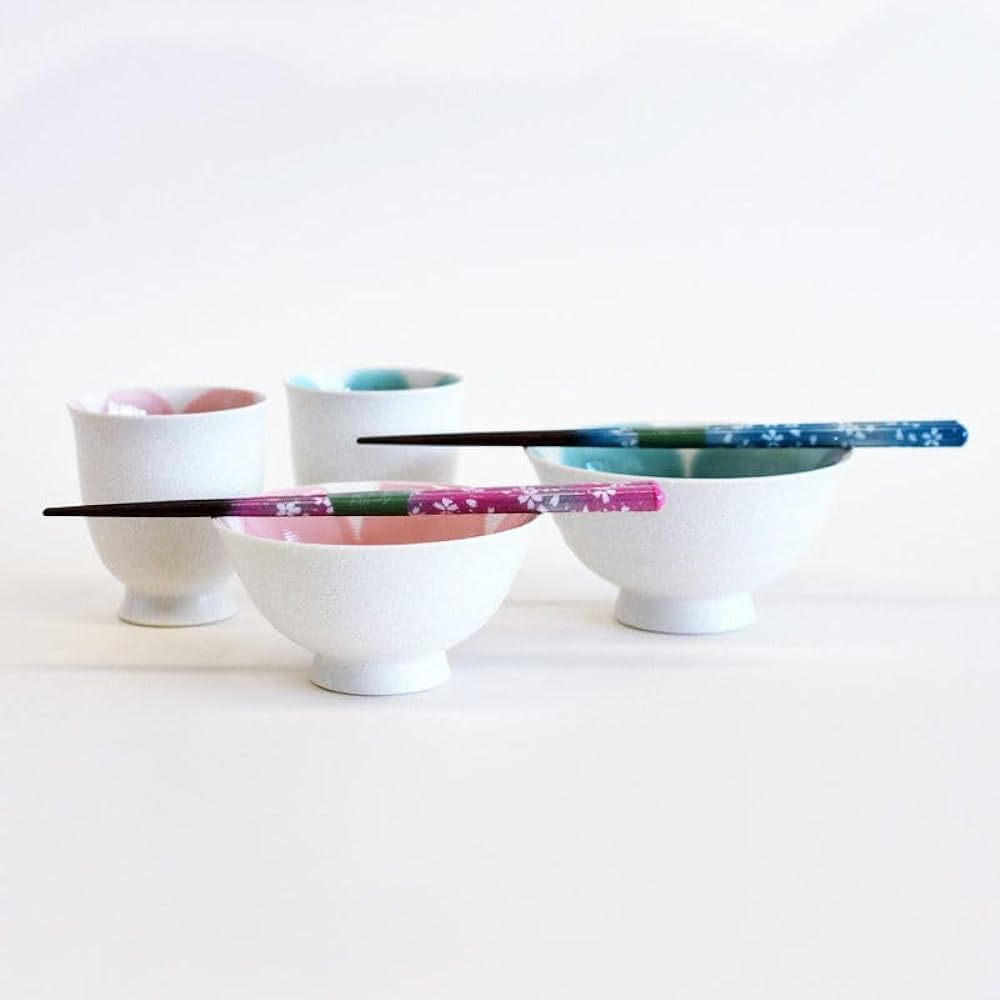 Oribe White Matte Flower Couple Set Present Gift Pair Set of 2 Tableware Set Arita Ware Microwaveable