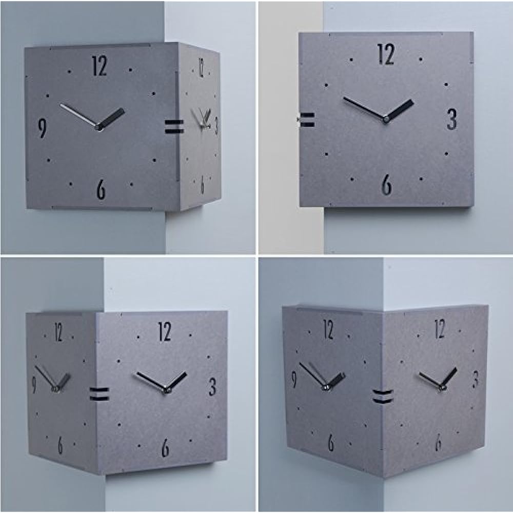 Corner double-sided clock handmade wooden double-sided wall clock fashionable wall clock Scandinavian clock interior