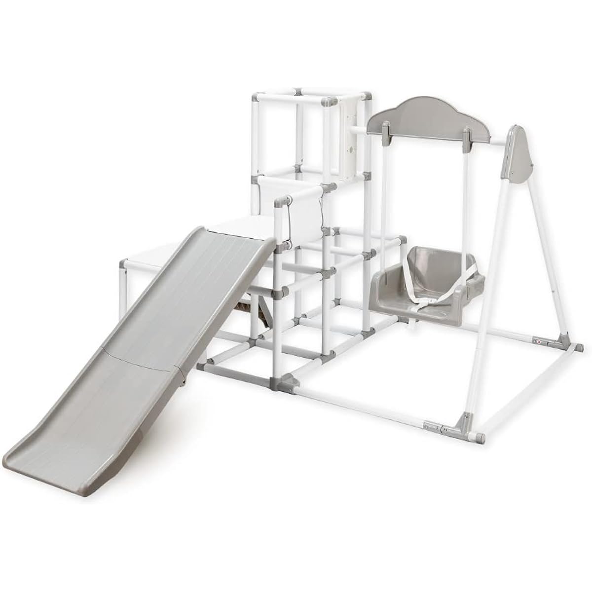 [A satisfying long slide + 3-stage gym] Premium folding long slope Kids park Slide Jungle gym Swing Horizontal bar Large playground equipment Nonaka Seisakusho Nebio