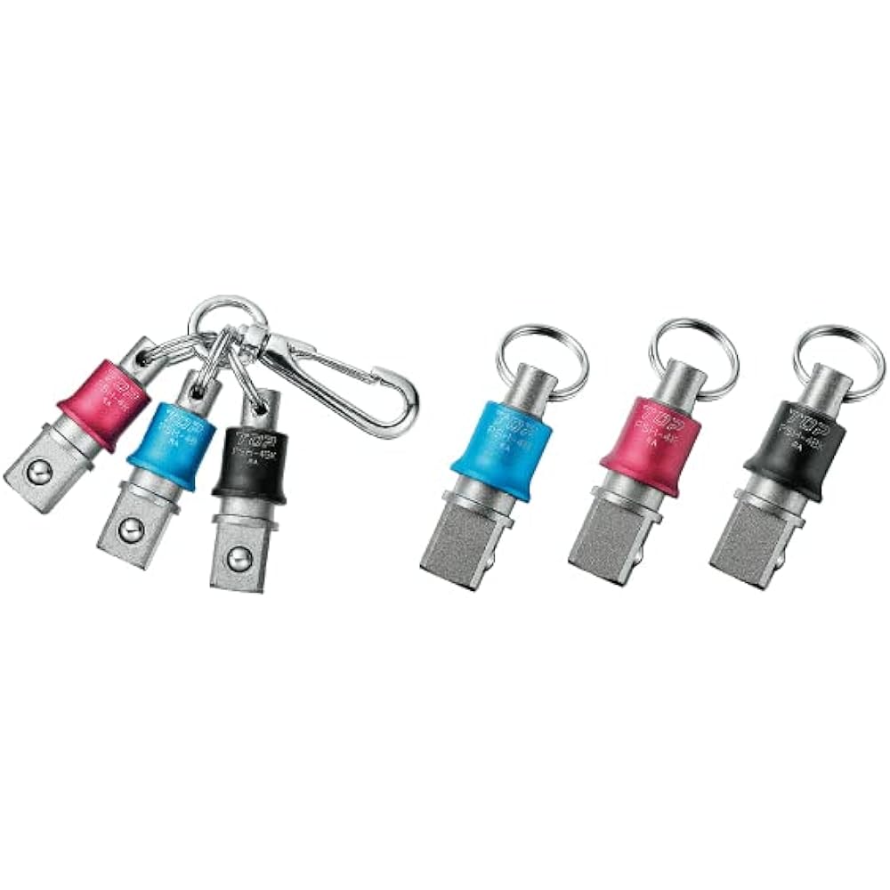 Top (TOP) Impact socket holder 3 color set Blue, Red, Black For 4 arc minutes with eggplant ring PSH-4BRBKN