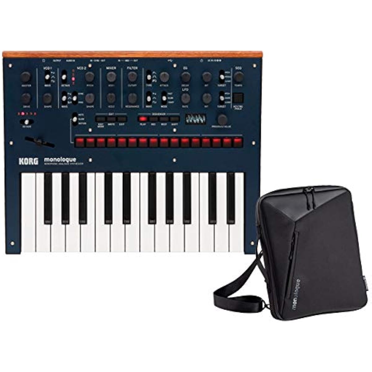KORG - Monophonic Analog Synthesizer monologue-BL Dark Blue + Genuine Soft Case MP-MONOLOGUE-BK Set