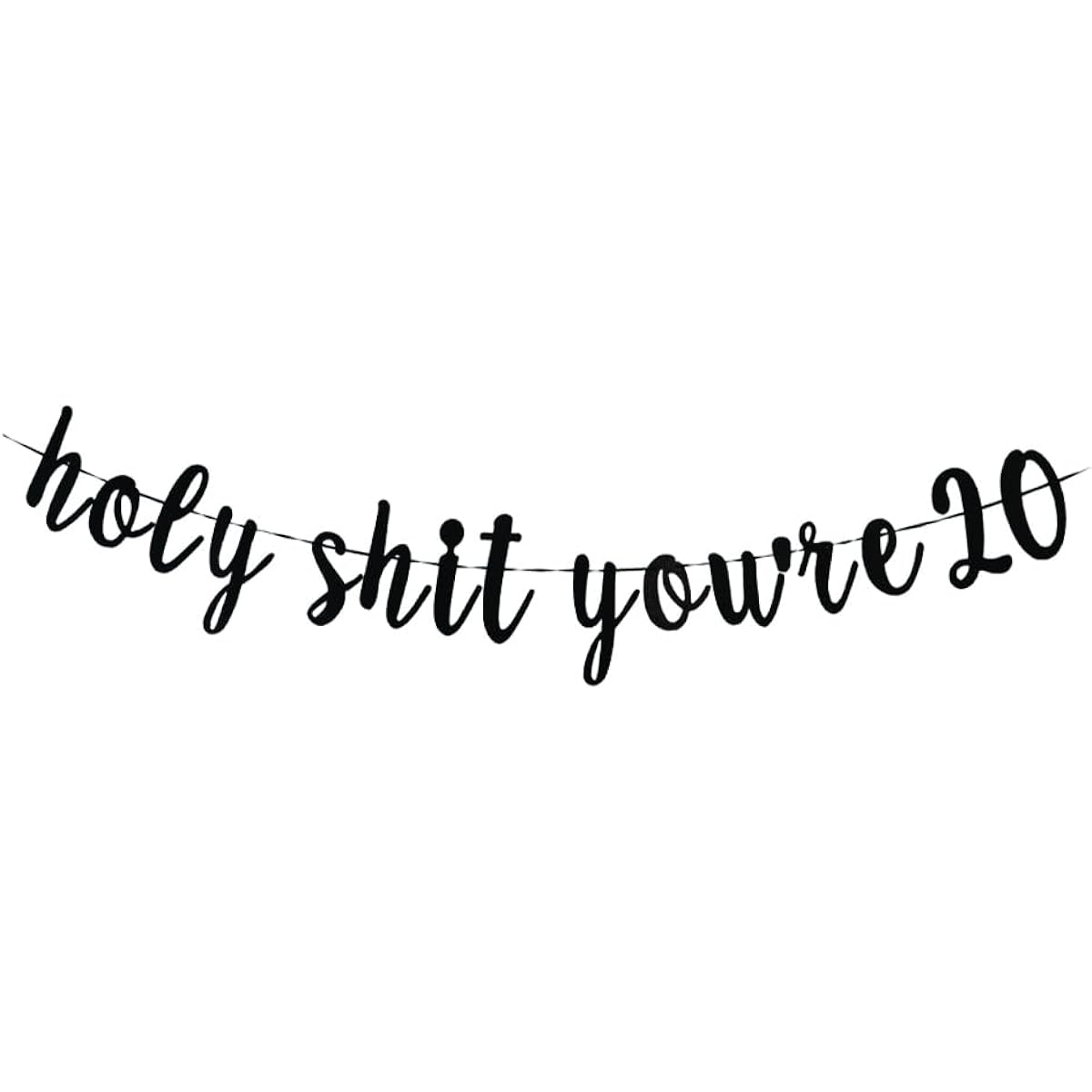 Holy Shit You're 20 Banner - Funny Decorations for Her/Him 20th Birthday Party Sign Props 20 Years Old Happy 20th Birthday Decorations