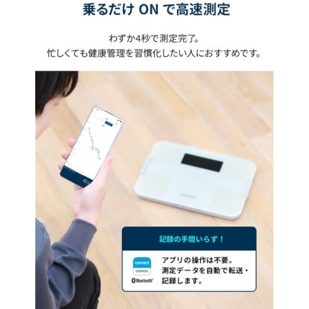 OMRON Weight/Body Composition Meter Body Scan Smartphone App/OMRON Connect Compatible White KRD-603T2-W