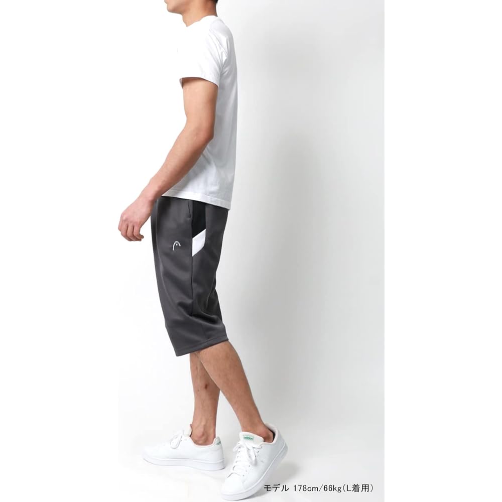 [Head] Men's Jersey, Lower 3/4 Length, Absorbent, Quick Drying, Antibacterial and Odor Resistant, Side Switching, Half Pants, Shorts, Room Wear
