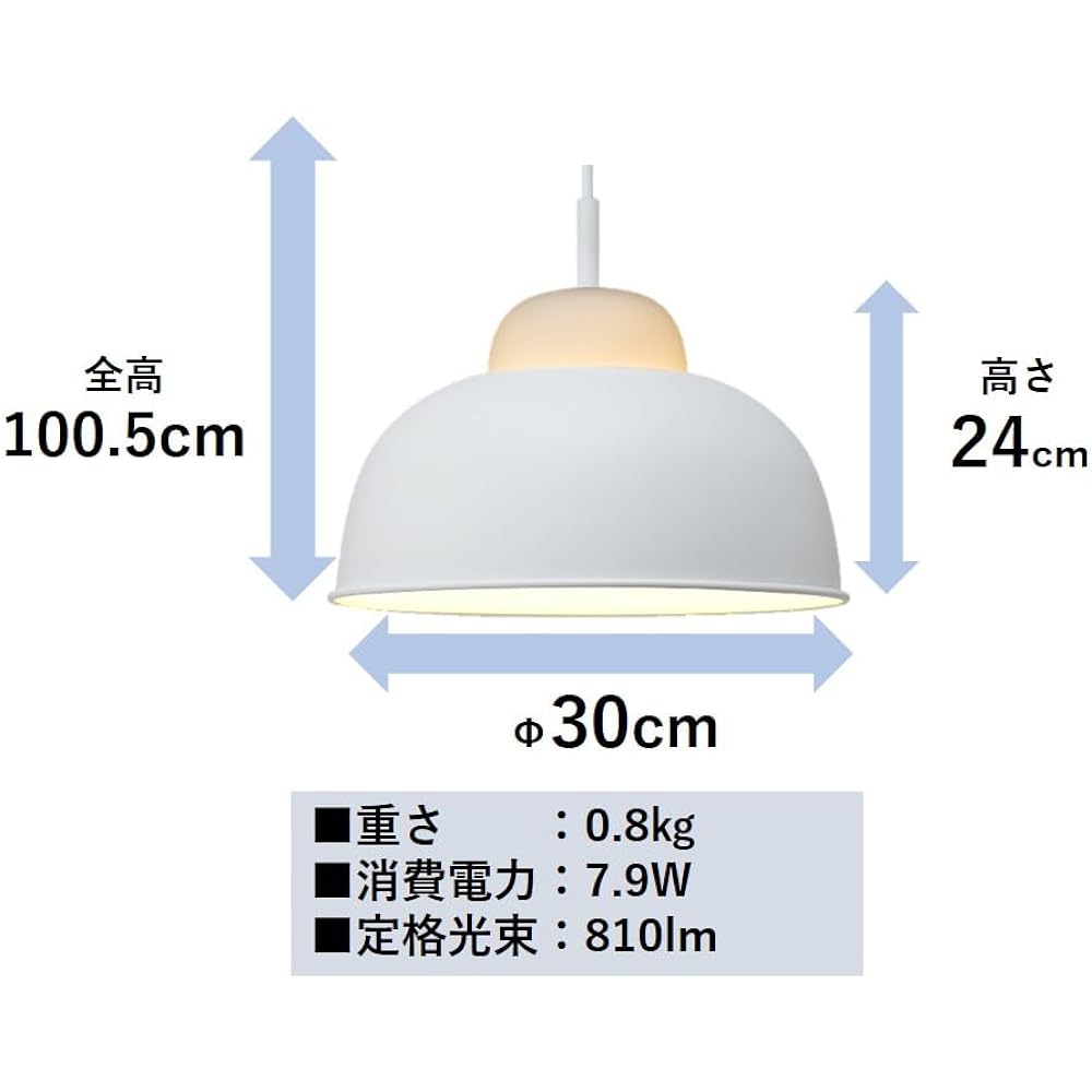 Takizumi Steel Sade Pendant Light with 1 LED Bulb (White) GL1115PWH
