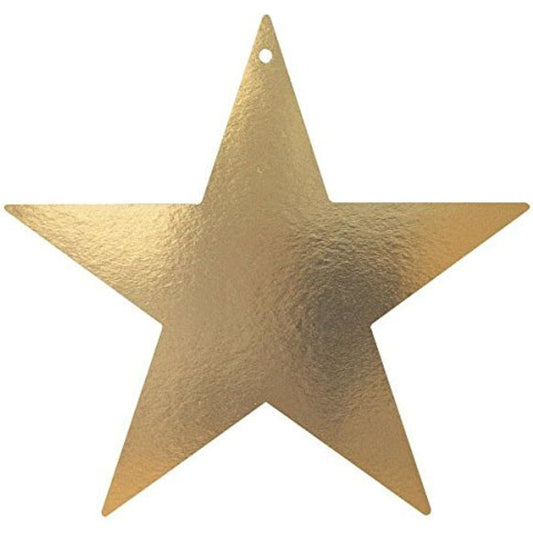 Amscan Party Supplies 12 Pack Elegant Gold Foil 3" Mini Star Cutouts Party Room Wall Decor Bundle Maven Gifts