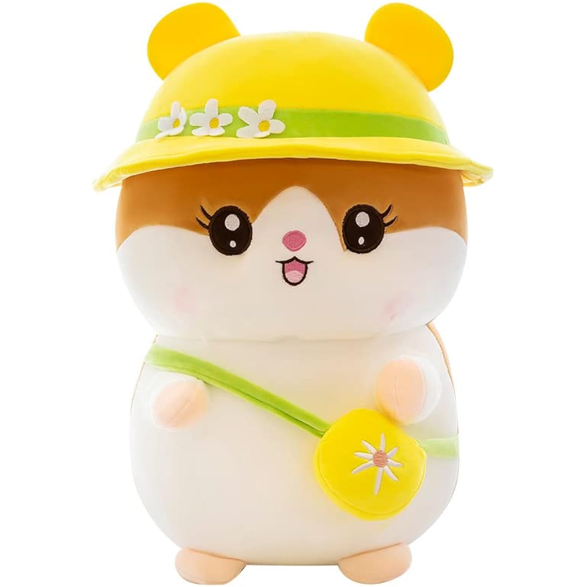 BAI LAN HEI Hamster Plush Toy 40cm 15.7inch Kawaii Cartoon Hamster Doll Stuffed Animal for Boys Girls Children's Day Gift (Yellow)