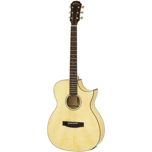ARIA AF-107CE FMN Natural Acoustic Guitar Electric Acoustic Aria Dreadnought Flame Maple Natural Outlet