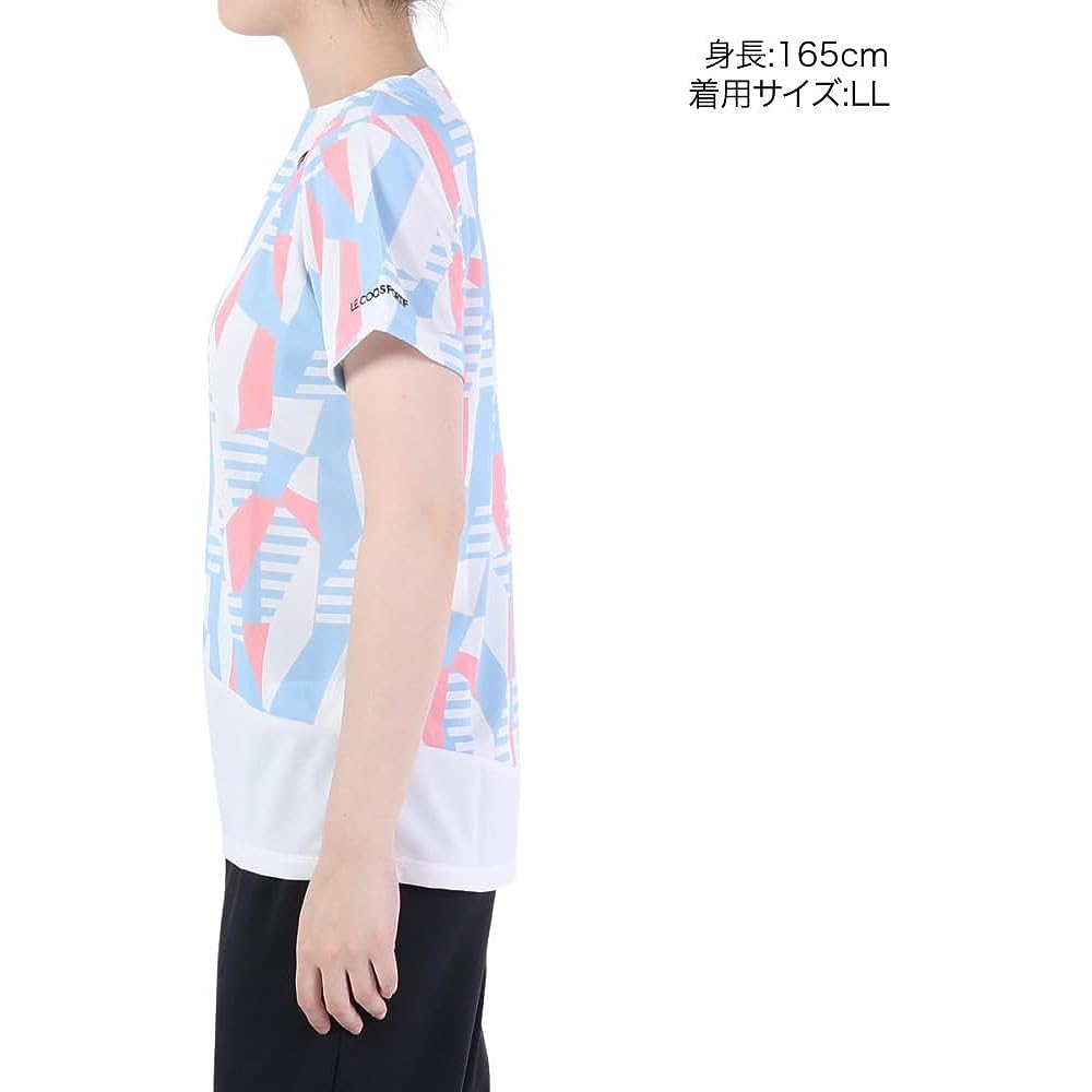 [Le Coq Sportif] Short Sleeve Game Shirt, Tennis, Practice Match, Official Game, Sweat Absorbent, UV Protection (UPF15+), Cool to the Touch, Women's