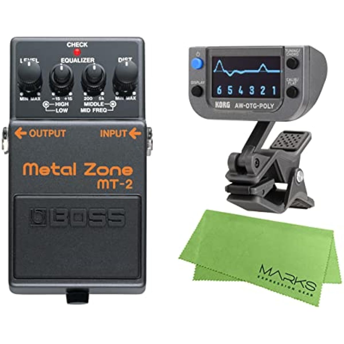 BOSS - Metal Zone MT-2 + KORG AW-OTG-POLY + Mark's Original Cloth Set