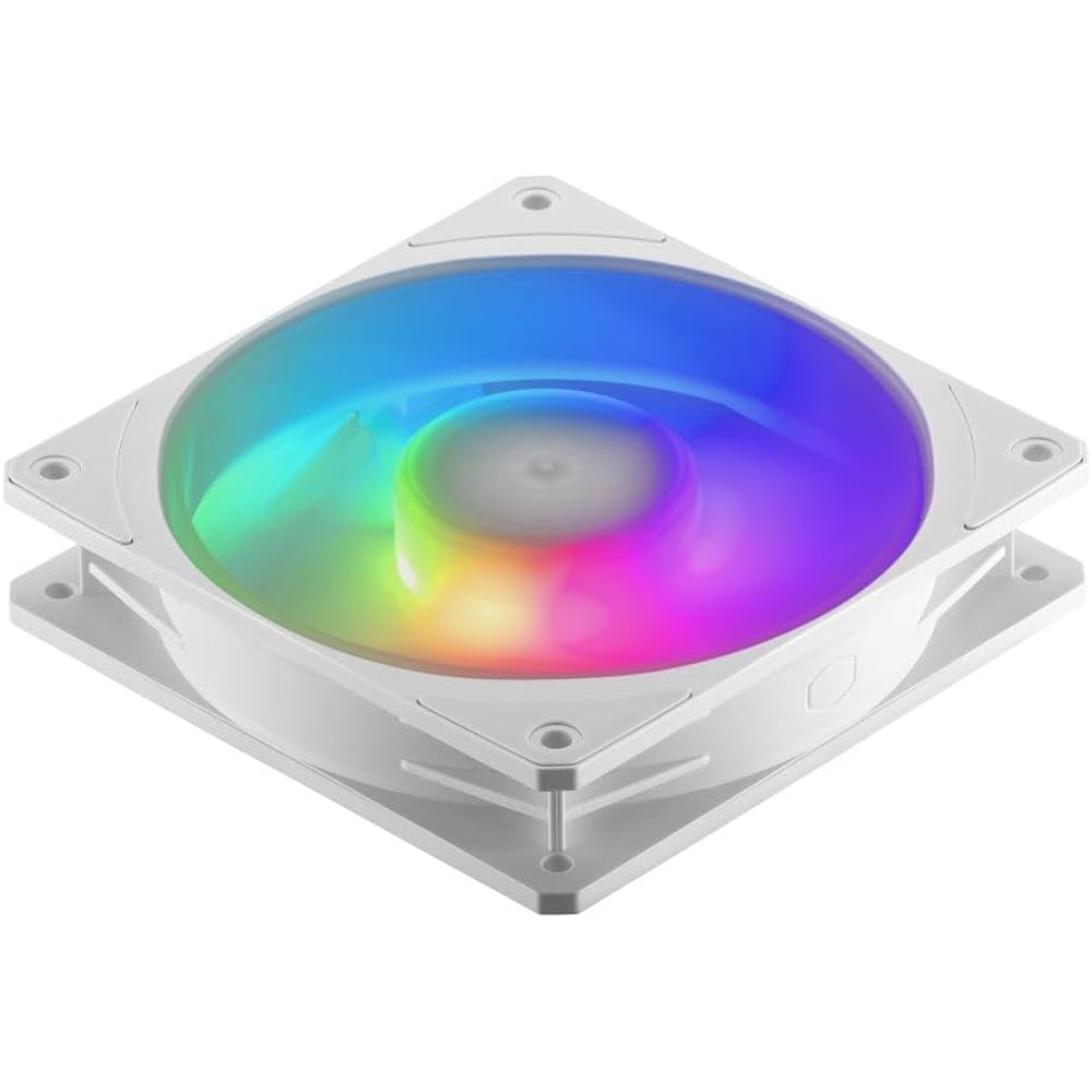 Cooler Master Mobius 120P ARGB White Edition with ring blade, long life and high air volume model, PC case fan MFZ-M2DW-24NP2-R1 FN2053