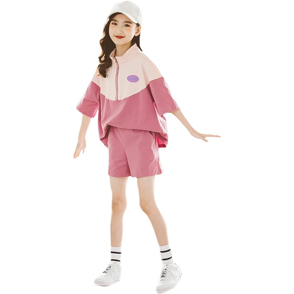 [YuWan] Children's Setup, Girls' Summer Clothes, Top and Bottom Set, Shorts, Short Sleeve T-shirt, Jersey, Girls' Sportswear, Children's Clothes, Korean, Stylish