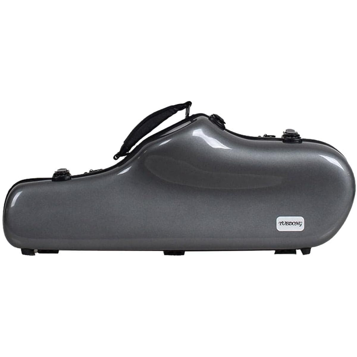 Saxophone Case Tenor Alto Saxophone Fiber Box Thick Cotton Foam Box with Carry and Shoulder Strap, Gray