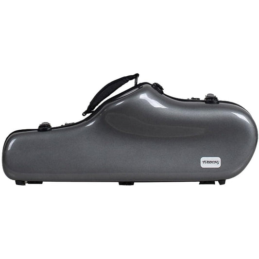 Saxophone Case Tenor Alto Saxophone Fiber Box Thick Cotton Foam Box with Carry and Shoulder Strap, Gray