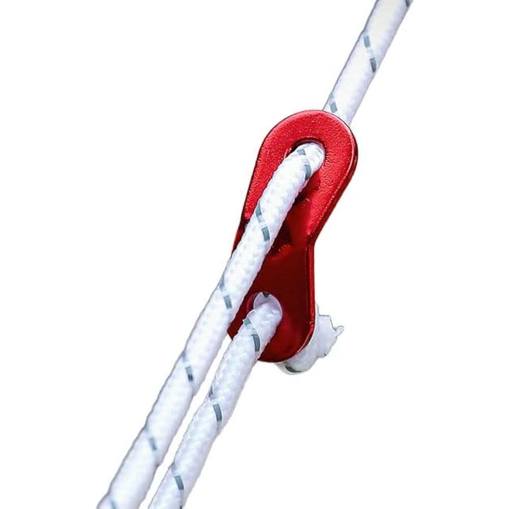 Seekdem Guy Rope 5mm Width 4m Length Set Aluminum with Flexible Fittings Reflective Material Paracord Tent Rope Guyline Tarp Rope White