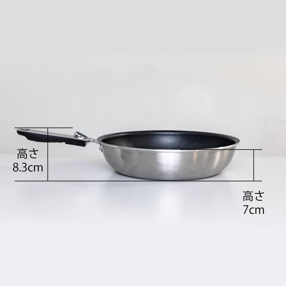 King Frying Pan PENTA (Penta) PFOA Free Non-Stick Non-Stick 28cm x 7.0cm Deep Black Sapphire IH Gas Compatible with Both Compatible with Removable Handle [Single Frying Pan] Ruhru Successor