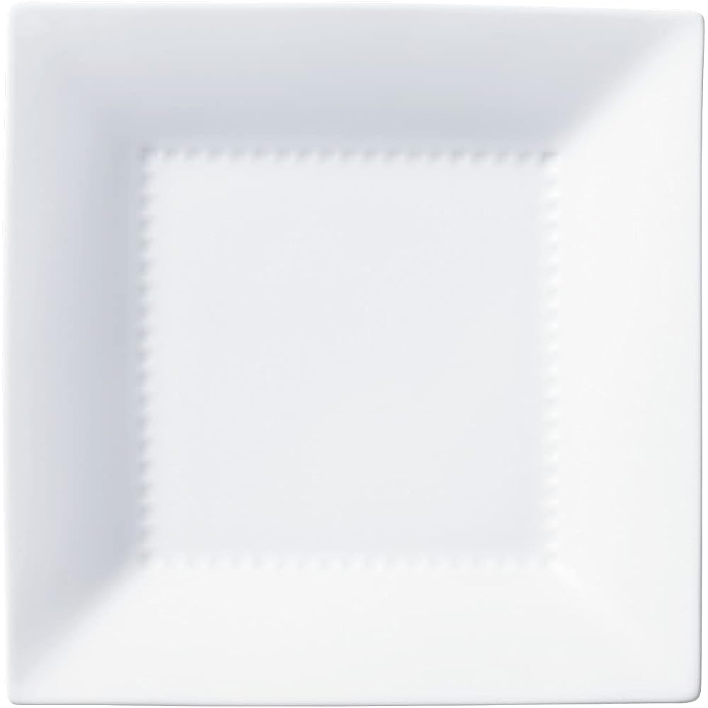 Noritake Square Plate (Pair Set) 23cm Rizmo White Microwave Safe Dishwasher Safe 2 Pieces Fine Porcelain P5342A/1610