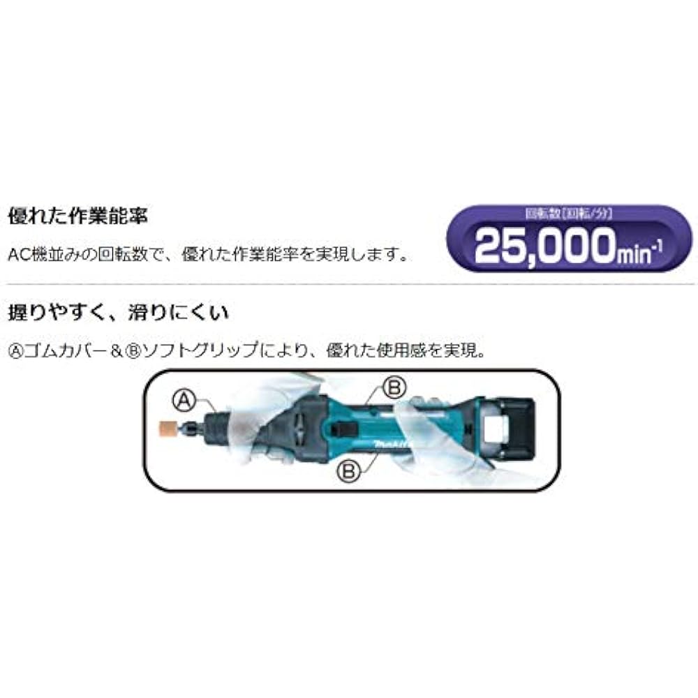 Makita Rechargeable Hand Grinder 18V Battery/Charger/Case Sold Separately GD800DZ