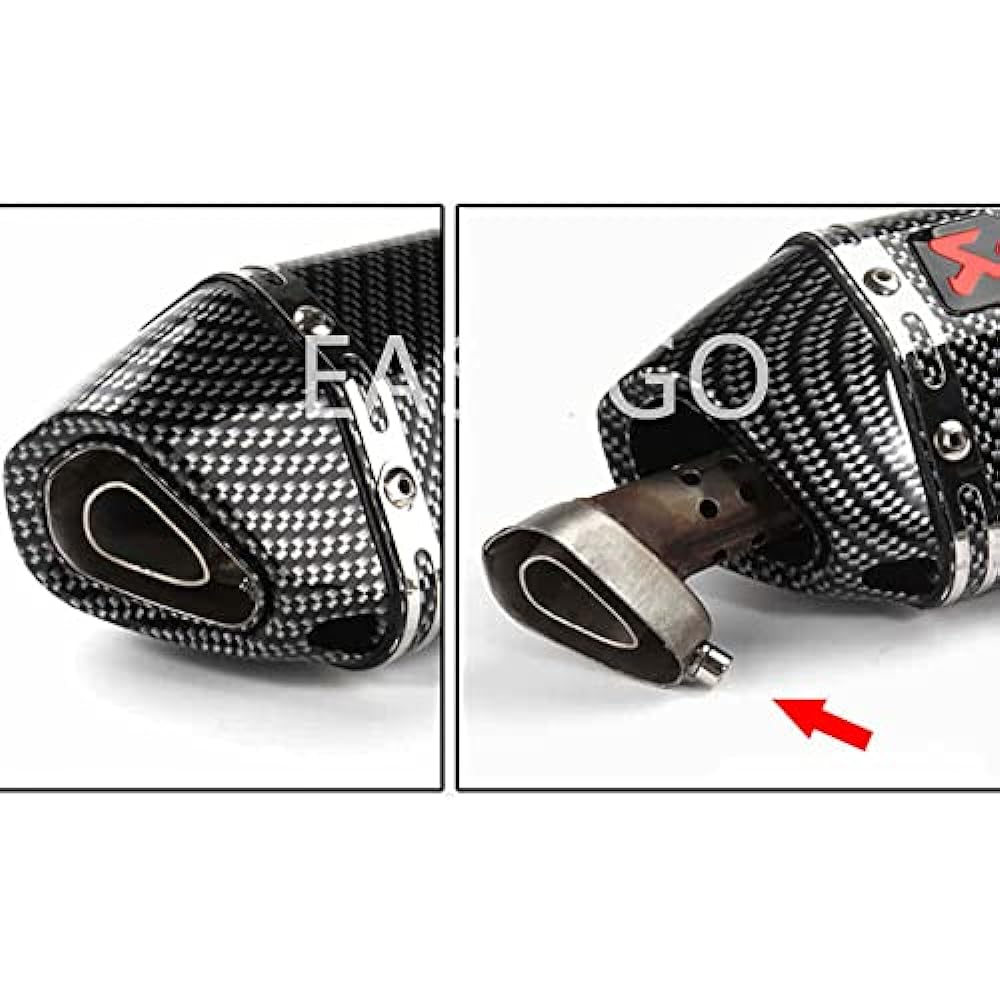 Slip-on Muffler Bike Silencer Universal Length 470mm 50.8mm Stainless Steel Bike Muffler Silencer Motorcycle Baffle Exhaust Pipe Exhaust Pipe (Color A, 470mm)