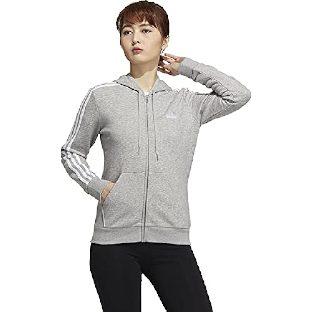 Adidas 28895 Women's Sweat Hoodie Essentials Fleece 3 Stripes Full Zip Hoodie