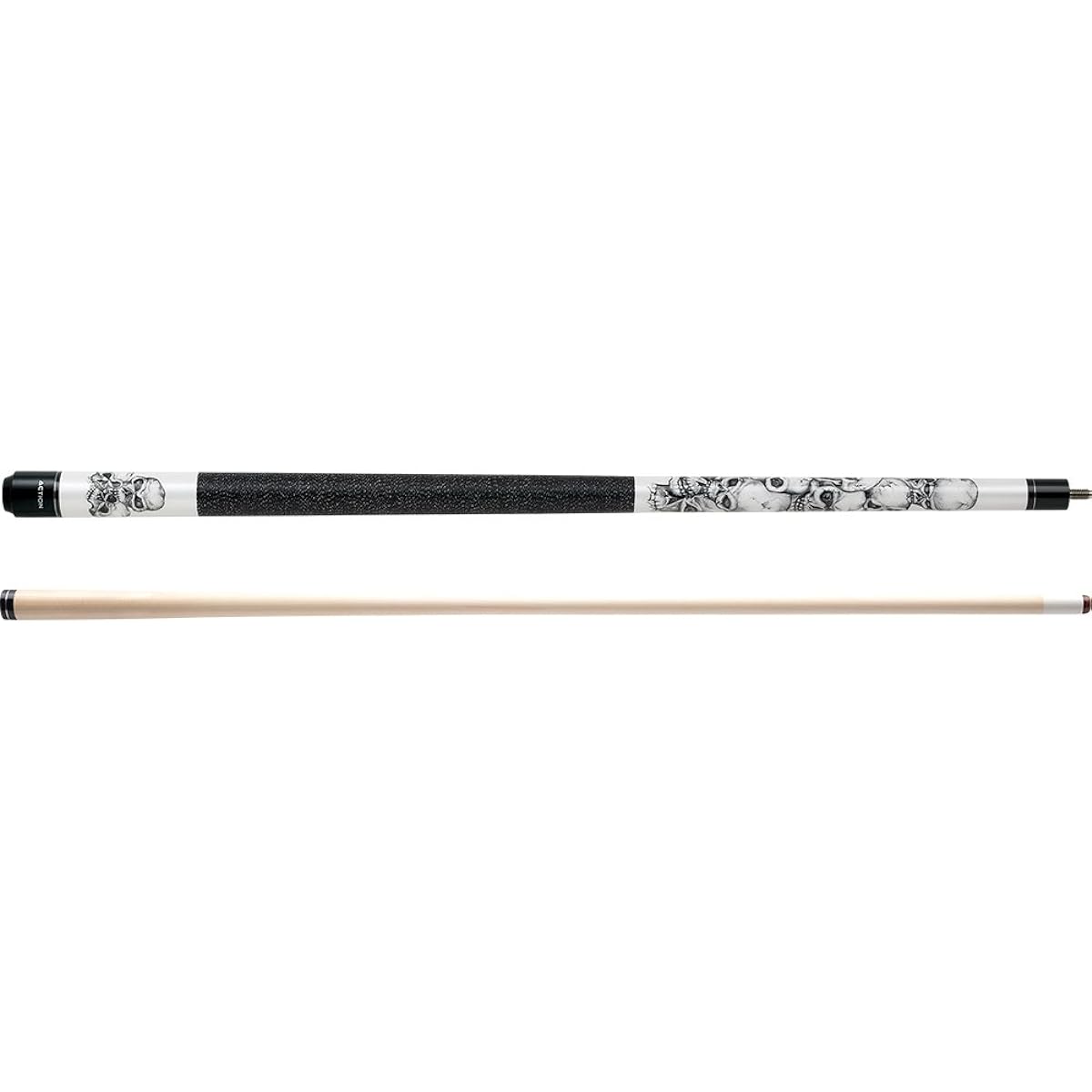 Action Adventure ADV60 Stacked Skulls Pool Cue Stick with 12 Pieces of Master Billiard Chalk