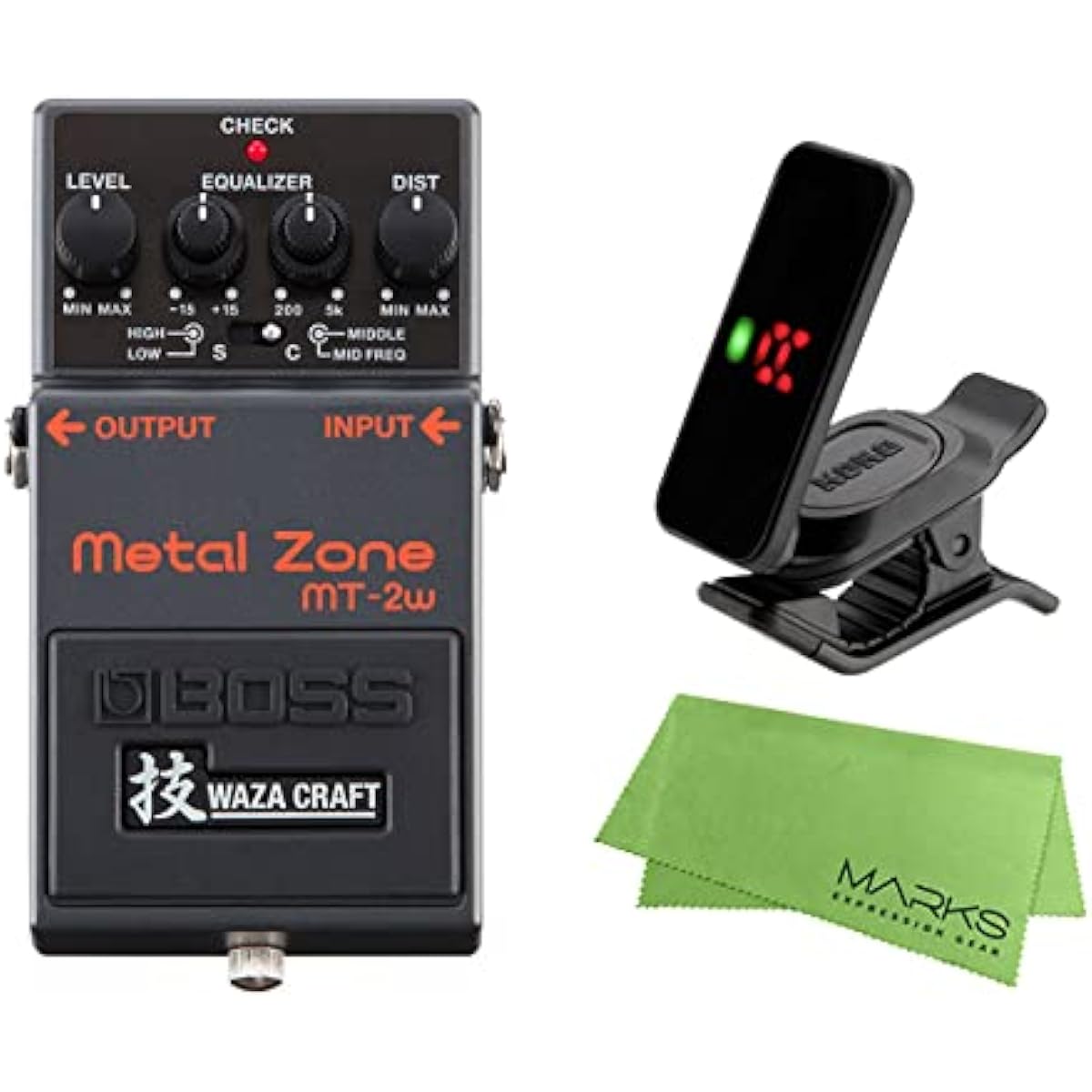 BOSS - Metal Zone MT-2w + KORG Pitchclip 2 PC-2 + Marks Original Cross Set